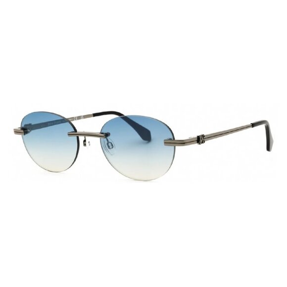 NEW PALM ANGELS SUNGLASSES GUNMETAL/BLUE UNISEX EYEWEAR PERI10H CRYSTAL 1007